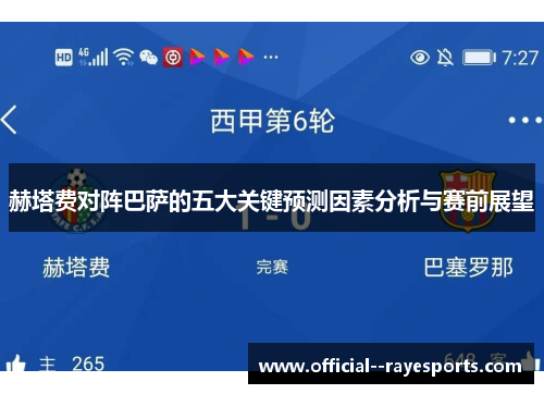 赫塔费对阵巴萨的五大关键预测因素分析与赛前展望 赫塔费对阵巴萨的五大关键预测因素分析与赛前展望